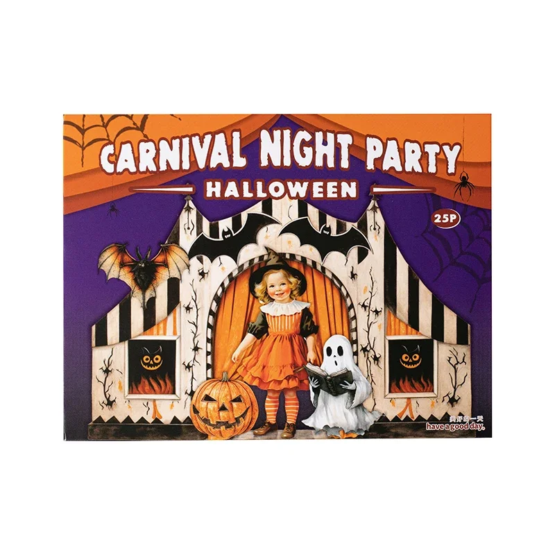 Carnival Night Party Series Vintage Gothic Halloween Landscaping Material Creative DIY Junk Journal Collage Stationery