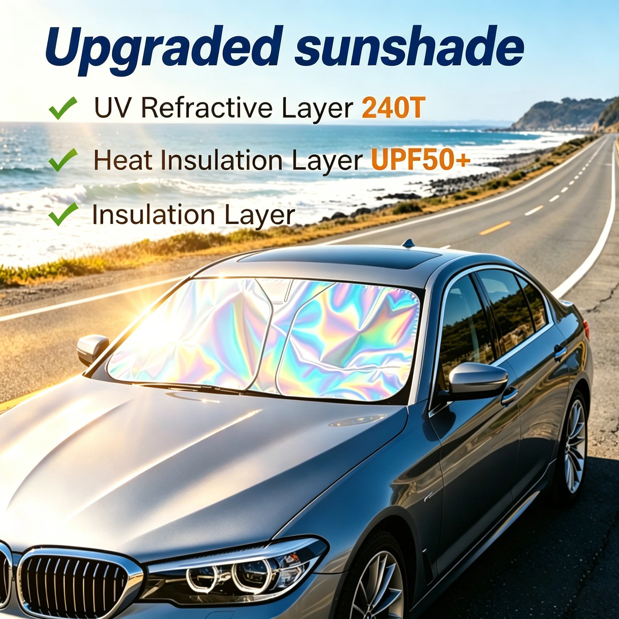 

Front Windshield Sunshade For BMW 1/3/4/5 Series X1 X3 X5 e46, e90, e60, f30 U11 Laser Summer Heat Insulation & UV Protection