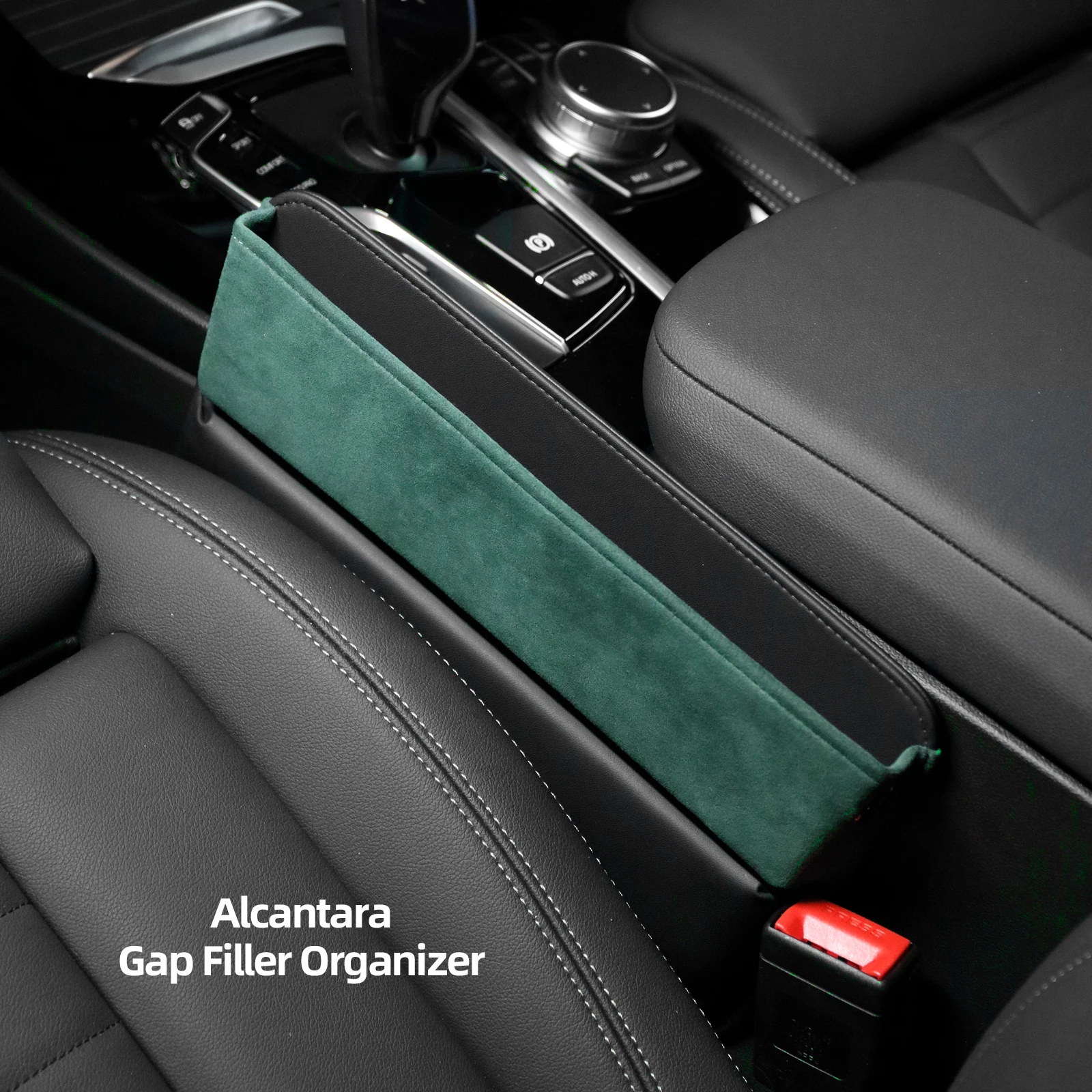 Alfanxi Car Seat Gap Filler Organizer Storage Box Universal Fit  Alcantara Front Seat Gap Filler Fit for Most Vehicles