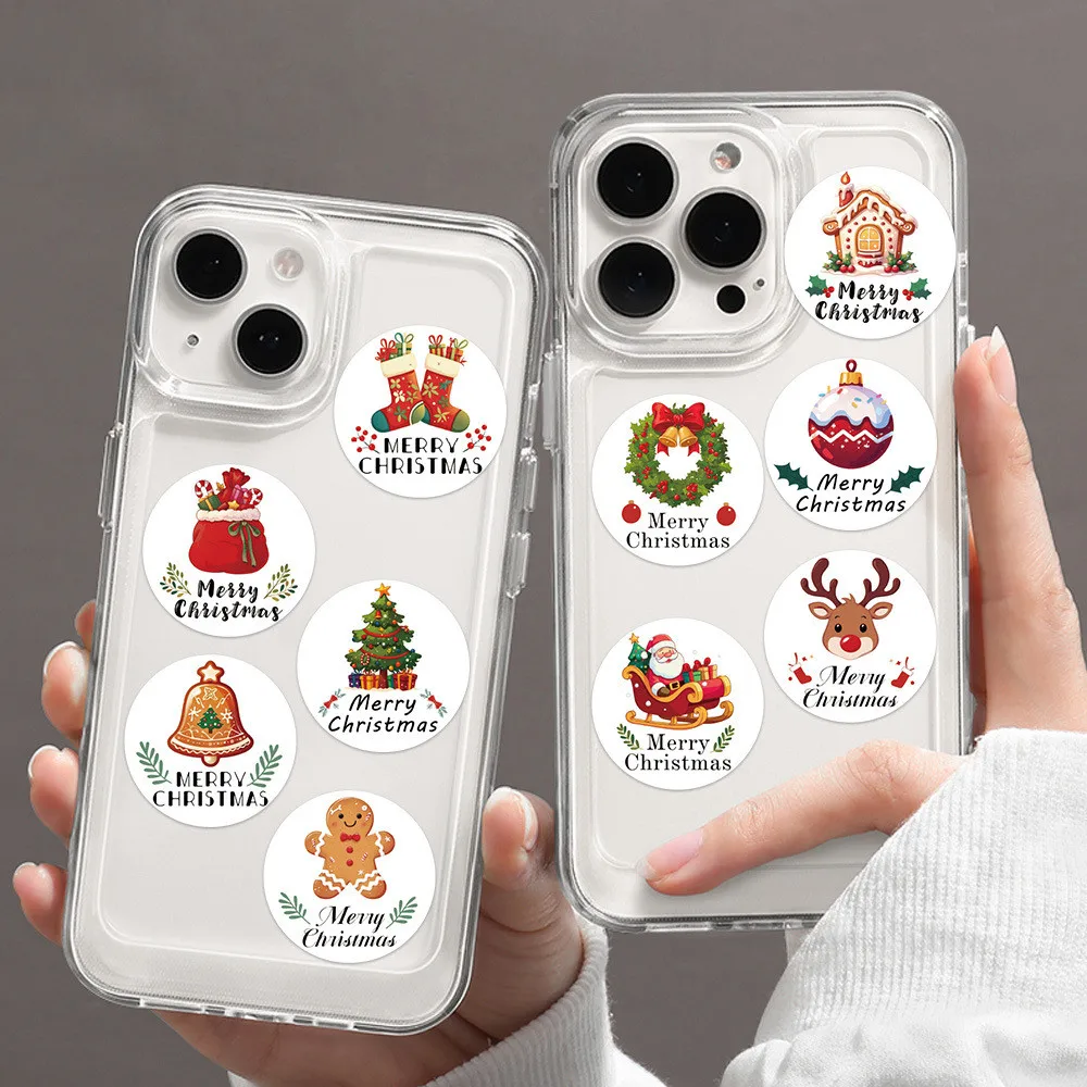 1 لفة (500 قطعة) ملصقات ختم لفة عيد الميلاد - شارات رائعة للعطلات الأكثر مبيعًا لأجهزة iPad (متجر Anime Worlds)