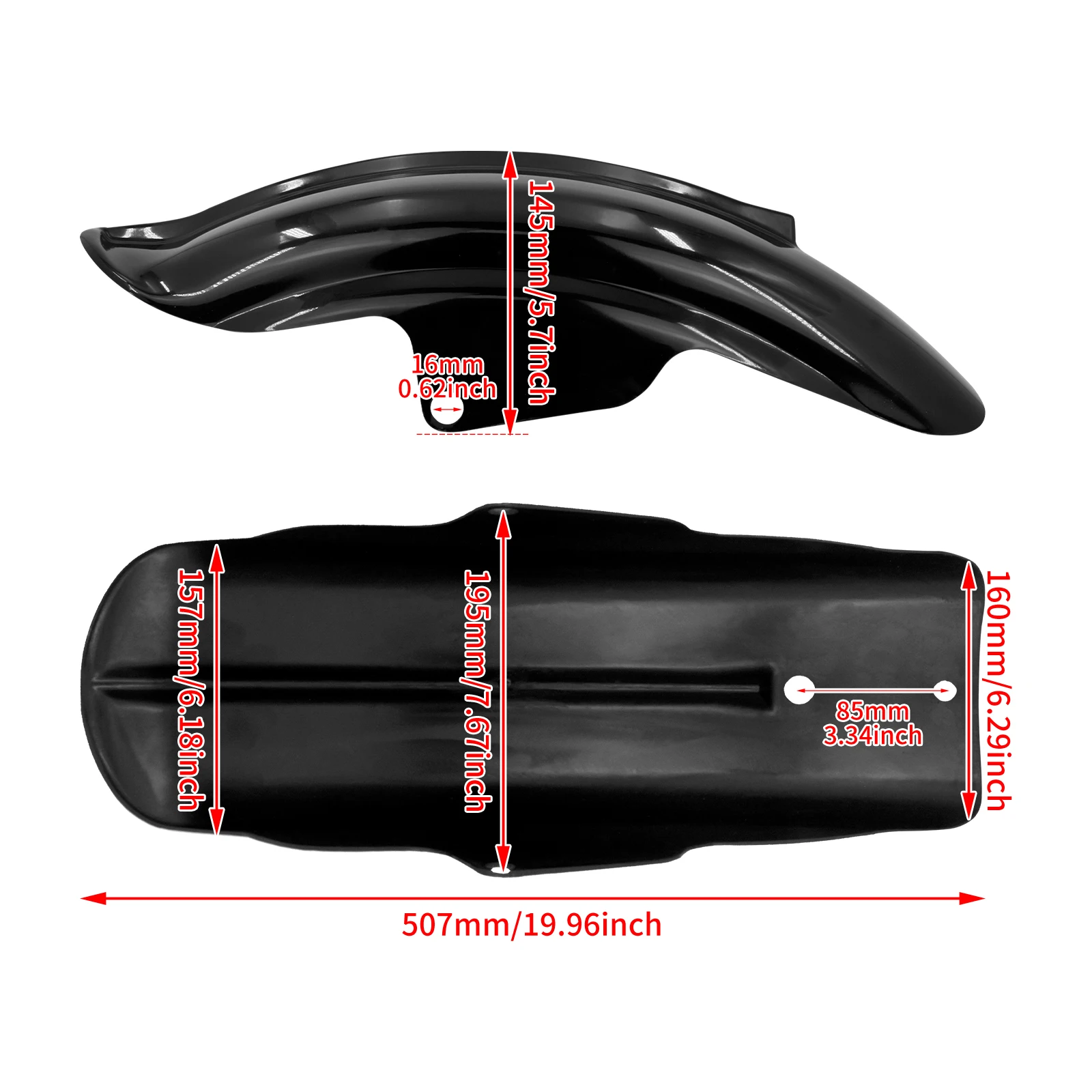 Motorcycle Rear Mudguard Fender ABS Black For Harley Sportster 883 XL 1200 Cafe Racer Solo Bobber Chopper Super Low Roadster