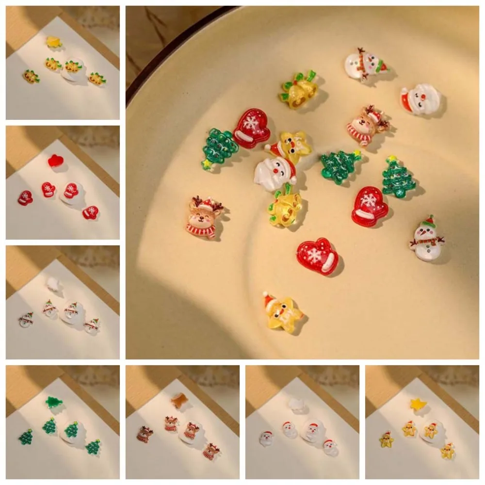 10Pcs/set Nail Supplies Christmas Nail Decorations Xmas Nail Charms Manicure Ornaments Christmas Nail Accessories Santa Claus