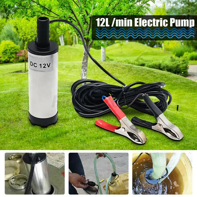 1pc 38mm 12V DC Diesel Fuel Water Oil Car Camping Fishing Submersible Transfer Pump