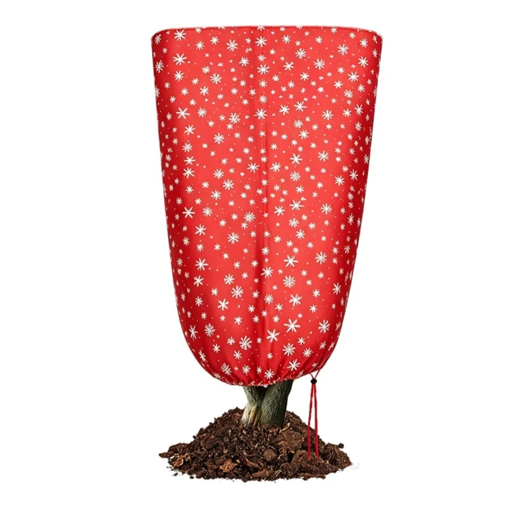 80x60cm For Christmas Tree Carry Bag Red Material Snowflake Pattern Pre Cut Oning for Trunk Secure Tie Down System