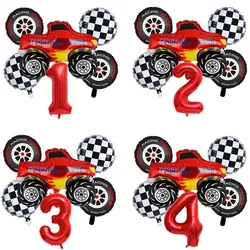 6pcs Checkered Racing Car Balloon Monster Truck Balloon Wheel tire Balloon Boys racing party Monster Truck Birthday Party decor