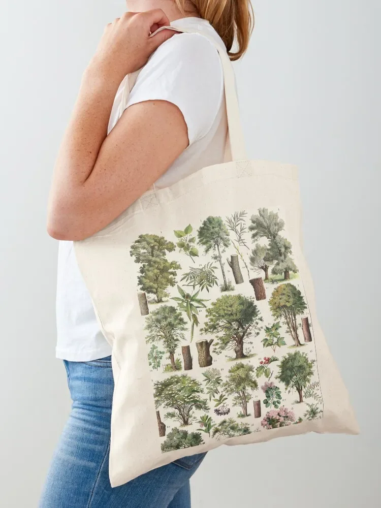 Adolphe Millot - Arbres A - French vintage botanical poster Tote Bag personalized tote bag Canvas shoulder bag