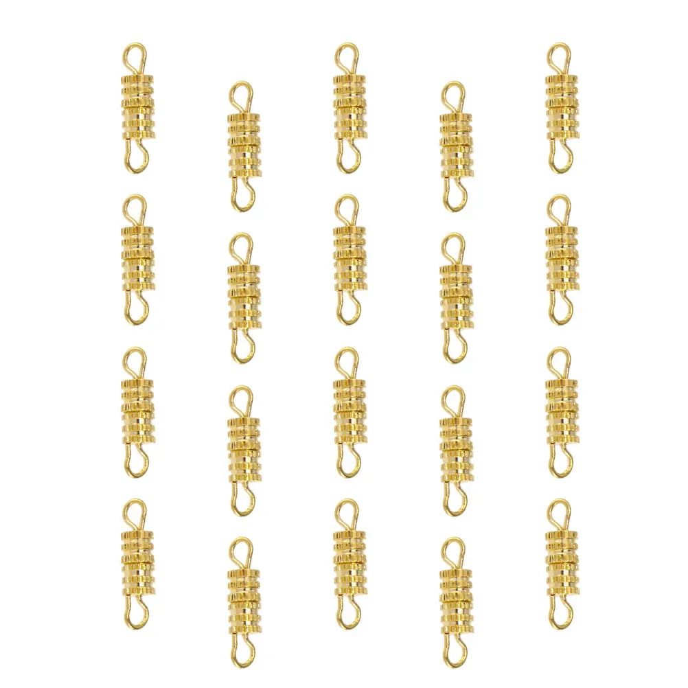

100pcs Copper Screw Barrel Clasps Jewelry Making Accessories For Necklace Bracelet Chain 14X4Mm Gold Plated Secure Closure