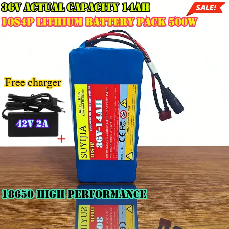 

High Performance 36V 14Ah Actual Capacity 10S4P 18650 Lithium Battery Pack 500W for Scooter 42V 2A