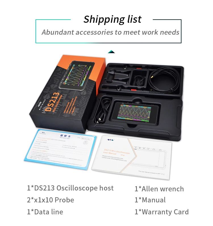 New Handheld 4 Channel 100MS/s Nano DSO DSO213 DS213 Digital Oscilloscope  LCD Display Case