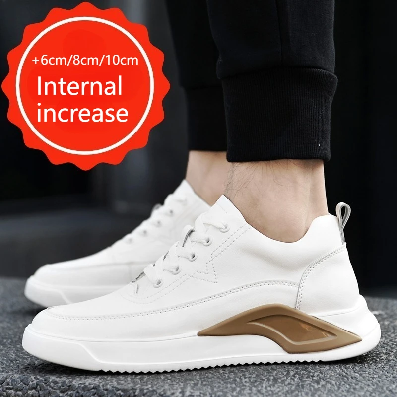 

New Men Elevator Shoes 6/8/10CM Invisible Inner Heightening Shoe High Quality Genuine Leather Cowhide OutdoorCasual Sports Shoes