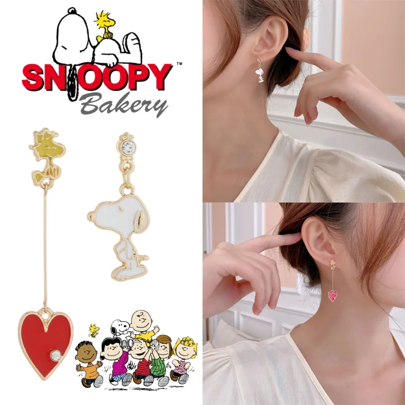 Snoopy Fashion Alloy Earrings Trendy Cartoon Girl Sweet Texture Earring Women Personalized Simplicity Jewelry Accessories