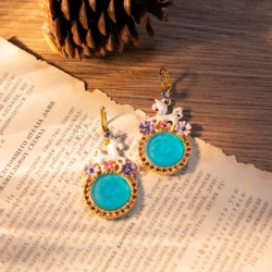 Vintage earrings, Sweet Kriksfolly unicorn flower earrings