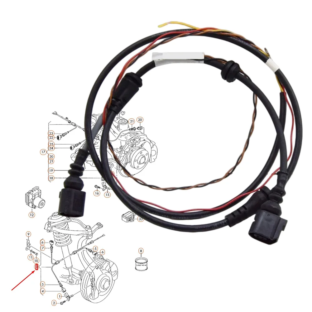 Wiring Cable ABS Speed Sensor OEM Part 4F0972252 Replacement Installation Wear Resistant Replacement Speed Sensor Wiring