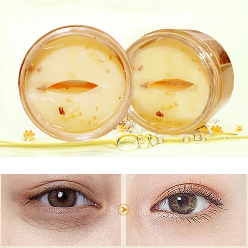 

140g Gold Osmanthus Eye Mask Eye Patches Remove Dark Circles Eye Bag Collagen Gel Protein Sleep Patche Eye Care