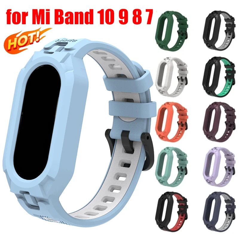 Silicone Strap for Xiaomi Mi Band 10 9 8 7 6 5 Smartwatch Replacement Wristband Bracelet Band for Miband 10 Correa Strap