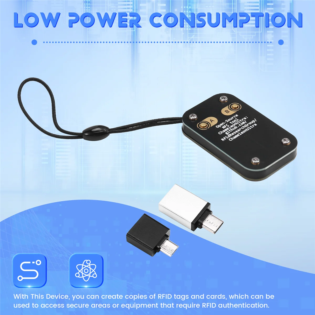 B34B-RFID Smart Chip Reader Smartcard Emulator RFID Emulator Read Writer EM125Khz IC 13.56Mhz Badge Decode Support Clone Card