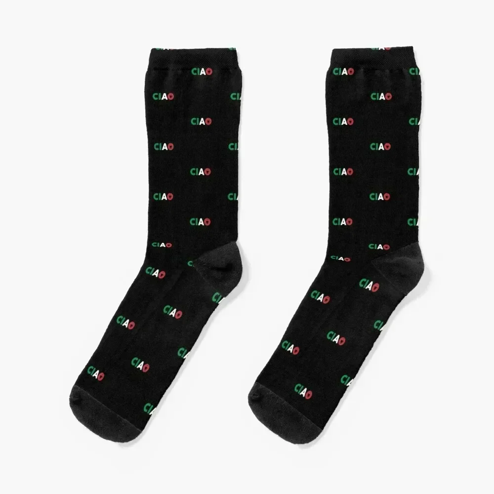 Ciao Italian I Love Italy With Italia Espresso Socks luxe Heating sock Soccer Socks Female Men's