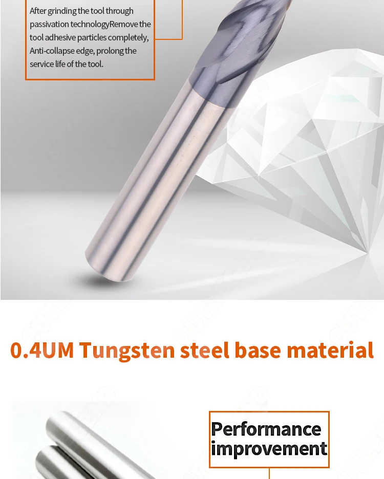 CUTLEGEND HRC50 Hartmetall-Schaftfräser CNC 2-Schneiden 4-Schneiden Hartmetall-Fräswerkzeuge 1mm 2mm 3mm 4mm 6mm 8mm 10mm 12mm für Stahl – Detail 3