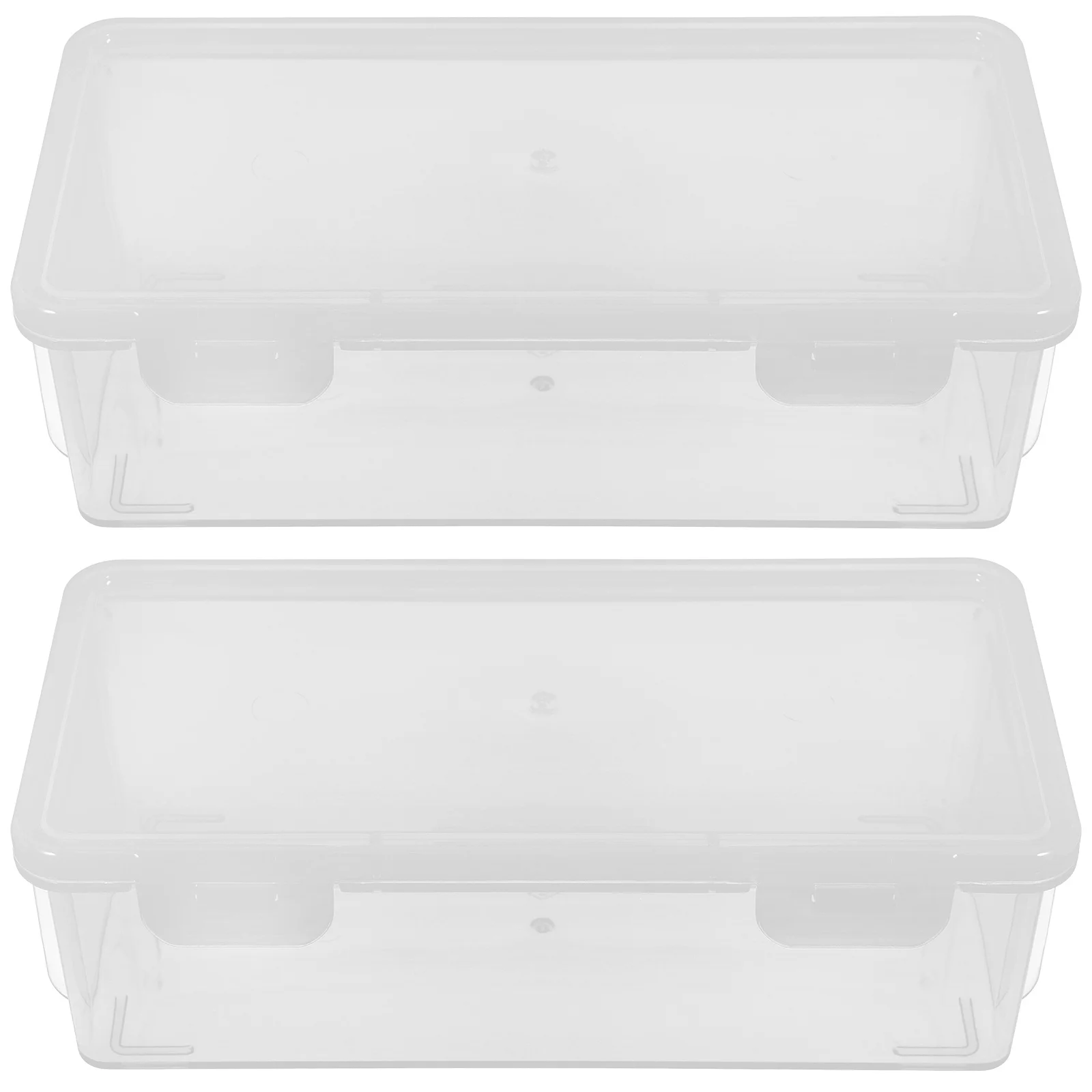 

2pcs Storage Container Clear Airtight Plastic Box For Kitchen Counter Bread Keeper Loaf Organizer Homemade Bread Saver Dustproof