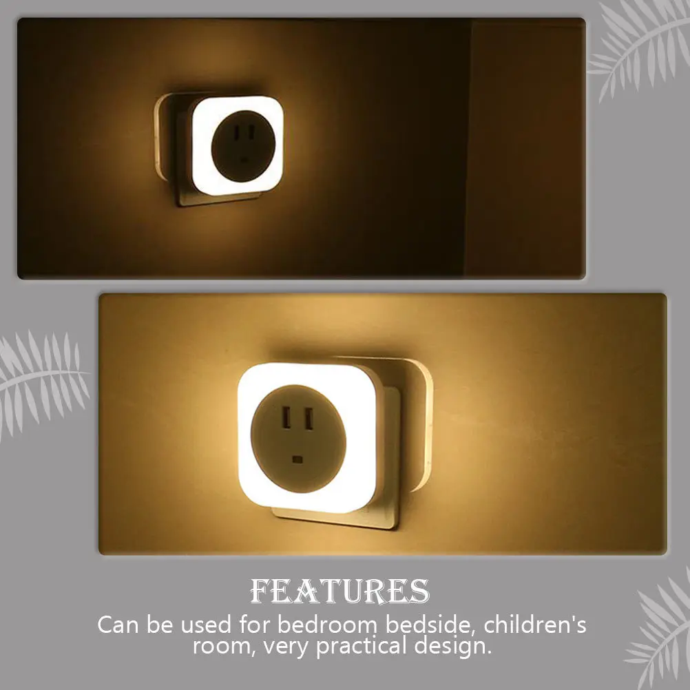 USB التوصيل شحن ضوء الليل واجهة مزدوجة LED مصباح مع استشعار الضوء لغرفة النوم المنزل استخدام الاتحاد الأوروبي التوصيل مصباح الليل