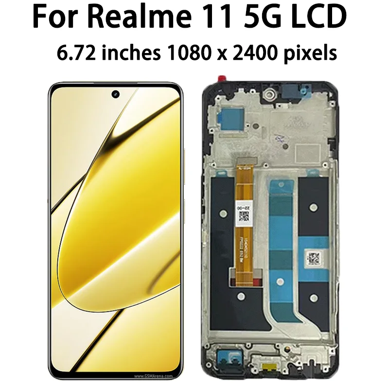 Wyświetlacz AMOLED do OPPO Realme 11 5G RMX3780, ekran dotykowy, digitizer, ramka wyświetlacza do Realme 11 4G RMX3636 — zdjęcie produktu 2