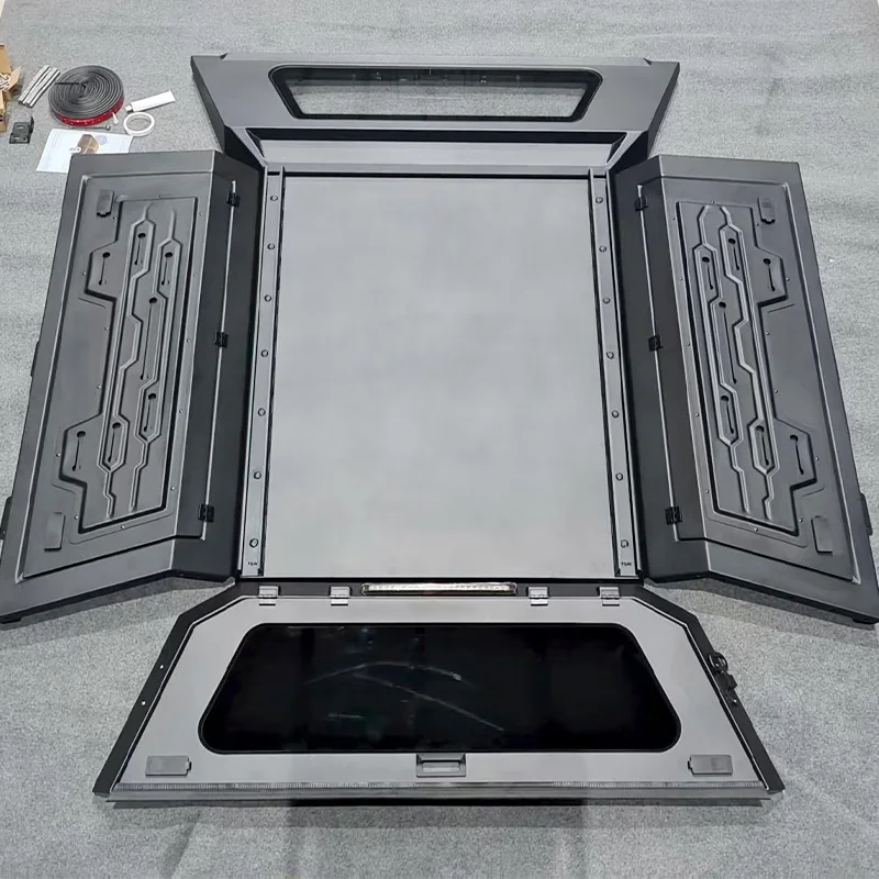 The 2024 tacoma 5ft Pickup Truck Has a Split Manganese Steel Left and Right Sliding Window Rear High Cover Pickup  Truck Canopy