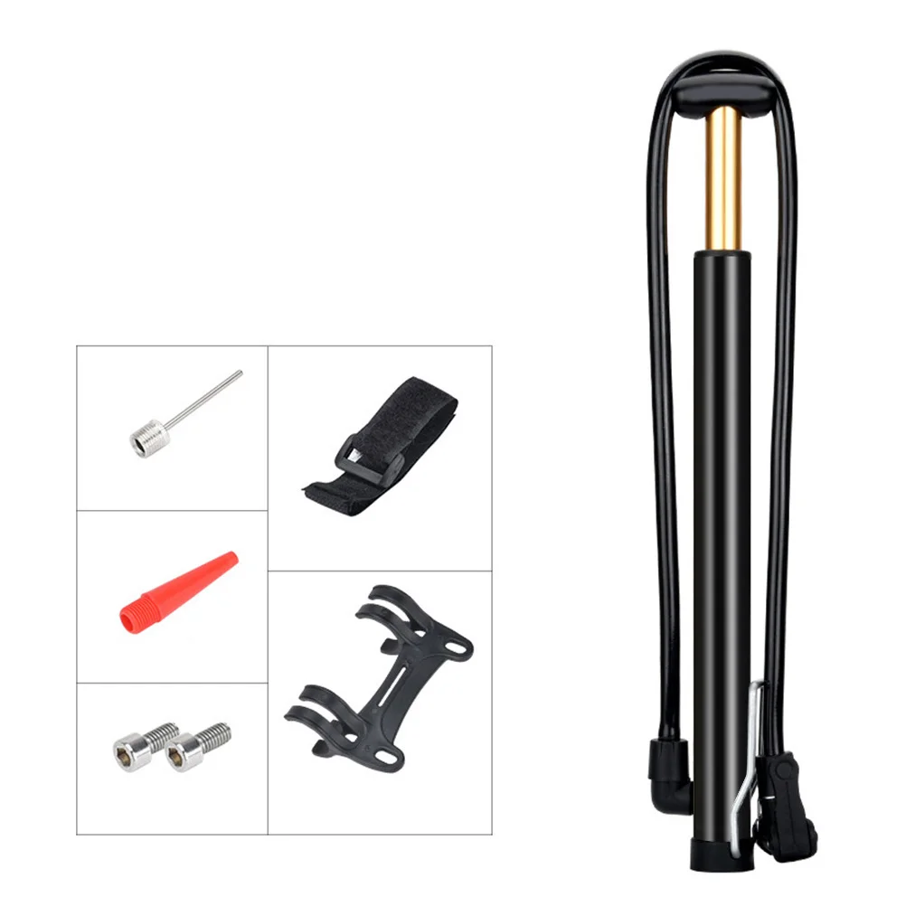 

Portable Air Pump 90Psi High Pressure For Road Mountain Bike With Mounting Kit Dual Nozzle Compact Inflatable Ball Pump Cycling