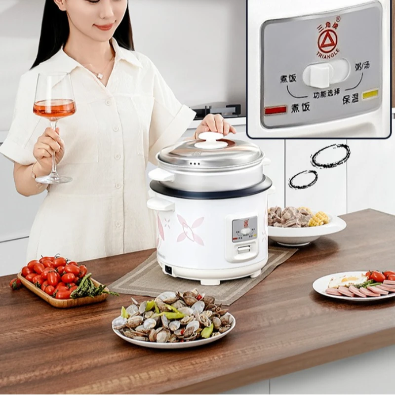 جهاز طبخ الأرز ذو العلامة التجارية المثلثة 3-4 أشخاص، وعاء سميك غير لاصق مع جهاز بخار - وعاء كهربائي كلاسيكي للعائلة، أجهزة منزلية متينة