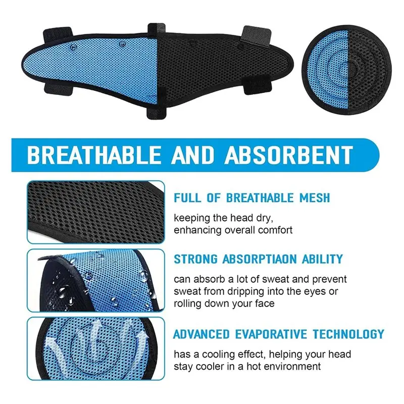 Sweatband For Safety Helmet Accessories- Hard Hat Top Pads, Sweat Band& Washable Cooling Liner Set, Suspension Band Included-A86