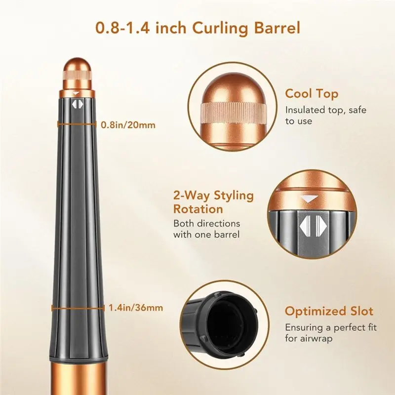 For Dyson Airwrap Styler HS01 HS05 HS08 Compatible Conical Barrel& Airflow Attachment- For Smooth Hair Styling And Curling