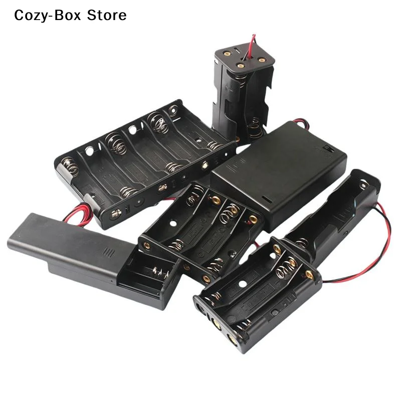 [ZY]1/3Pcs AA Battery Holder Storage Case Box With Switch And Cover For AA Batteries Standard Container 1 2 3 4 6 8 Slots[ZY]