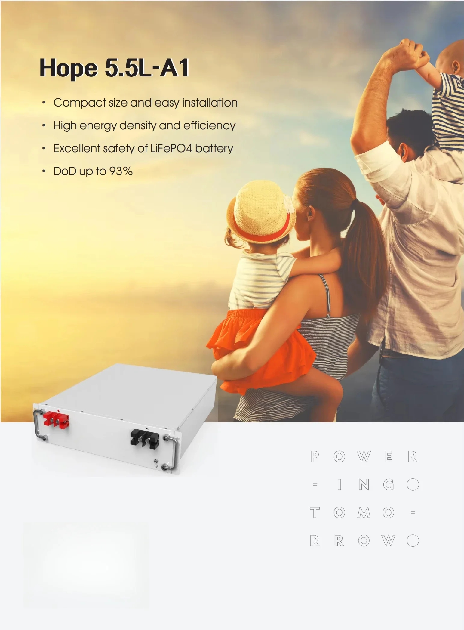 Hope 5.5L-A1 Lithium Battery 18650 Energy Storage Battery Cases 48v Lifepo4 TOP Grade a Prismatic 304ah Lifepo4 Battery