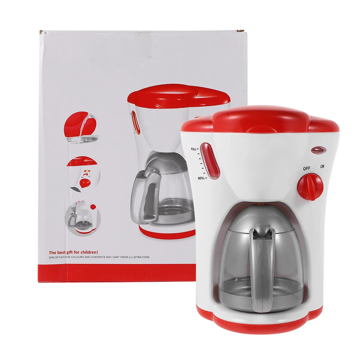 1pc Machine à café créative pour enfants rouge Mini cafetière électrique maison de jeu Imitation cuisine cuisine éducative pour