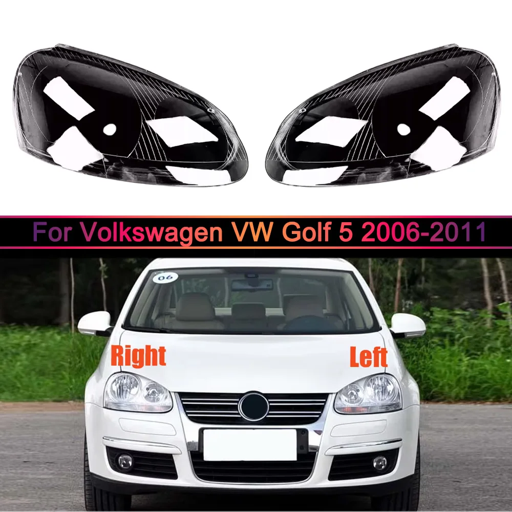 

For Volkswagen VW Golf 5 2006 2007 2008 2009 2010 2011 Headlamp Cover Transparent Lampshade Headlight Shell Mask Lens Plexiglass