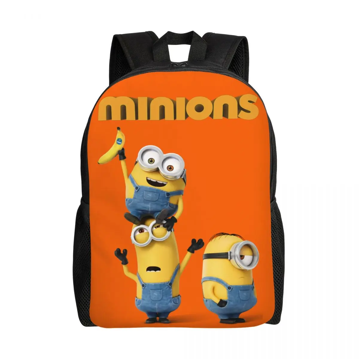 Custom Minion Cartoon Banana Backpack for Women Men Water Resistant School College Bag Print Bookbags