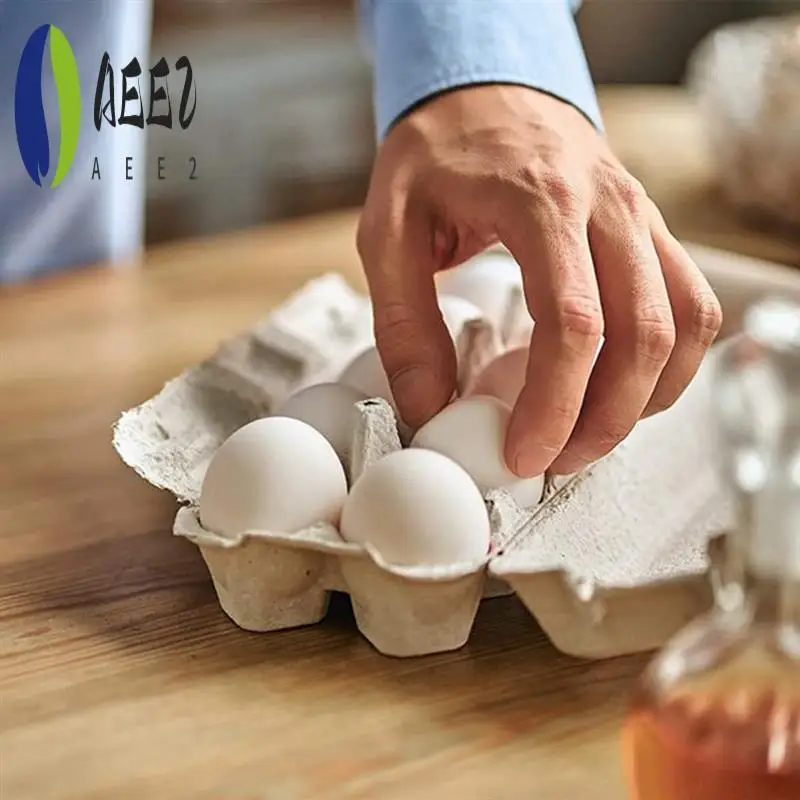 

AEE2-Paper Egg Cartons For Chicken Eggs Pulp Fiber Holder Bulk Holds 6 Count Eggs Farm Market Travel