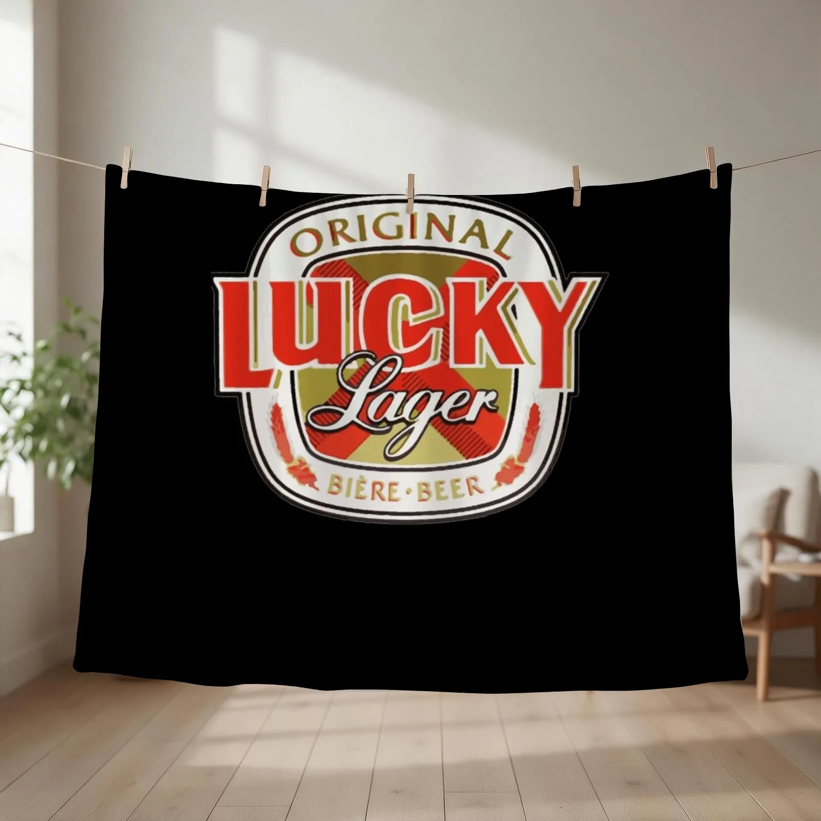 Lucky-Lager-San-Francisco-Beer Throw Blanket Vintage Soft Big halloween Travel Blankets