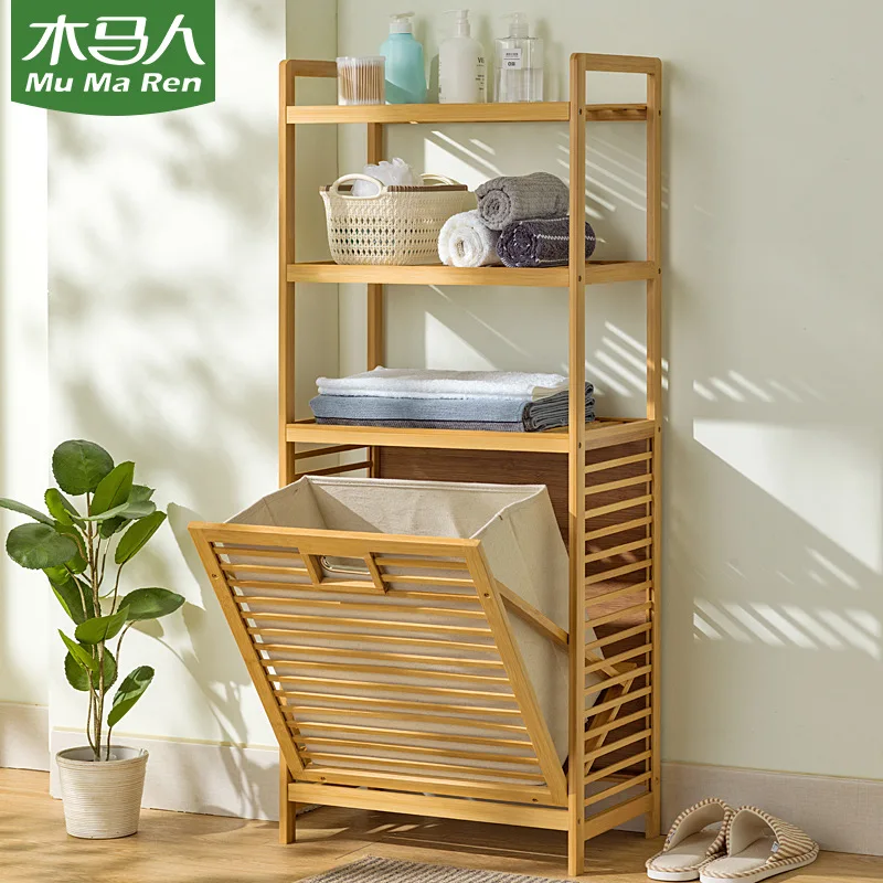 AOLIVIYA Floor Multi-Layer Trolley Shelf Kitchen Household Storage Rack For Laundry Basket Toilet Sundries Stand Cart Unit