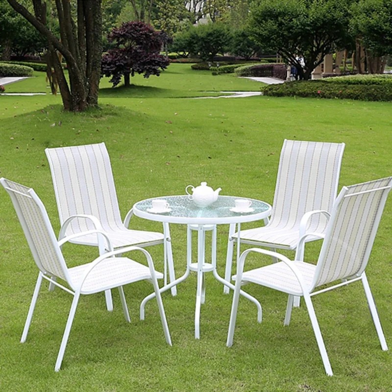 light weight aluminum material outdoor patio dining furniture garden chair table and umbrella parasol set