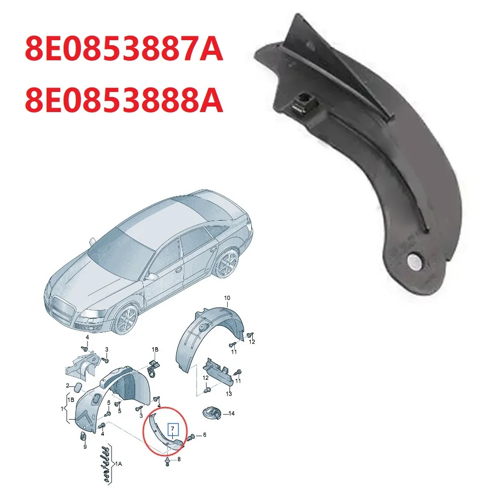 Apto para audi a4 b6 b7 esquerda direita roda dianteira arco spoiler guarnição roda do carro spoiler fender 8e0853887a 8e0853888a