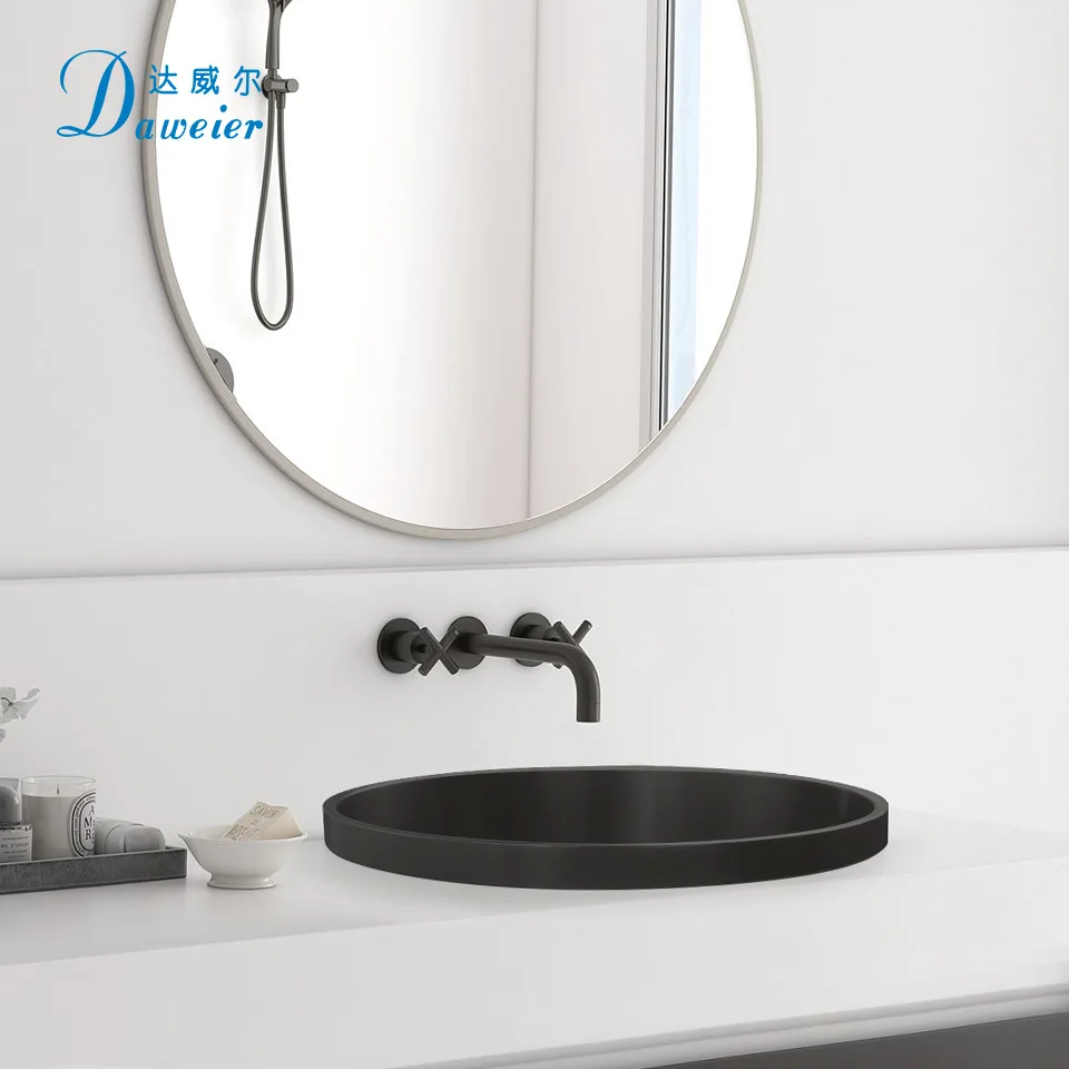 

Semi embedded Luxury wash basin Black hand basin Modern design lavabo High Quality washbowl SUS304 Stainless steel 416*120mm