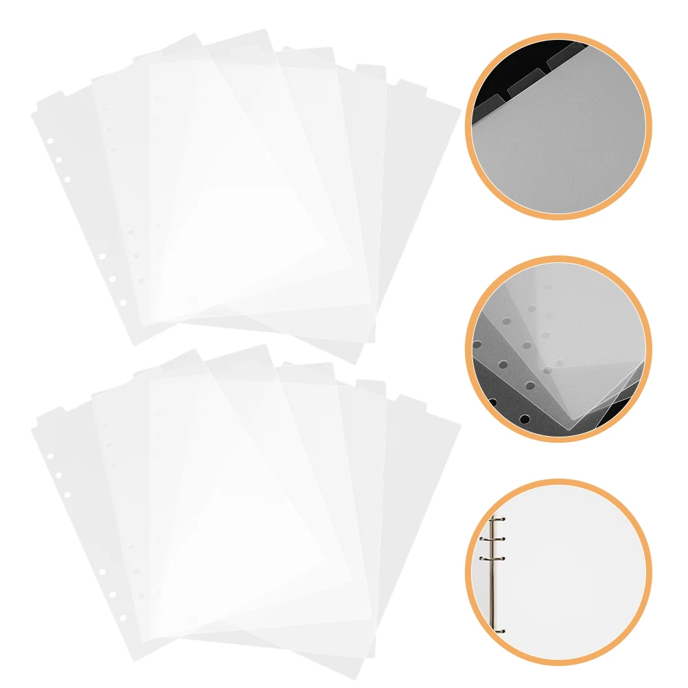 

2pcs Pvc Notebook Dividers Clear Binder Tabs Office File Page Markers Plastic Divider For Journal Notepad School Work