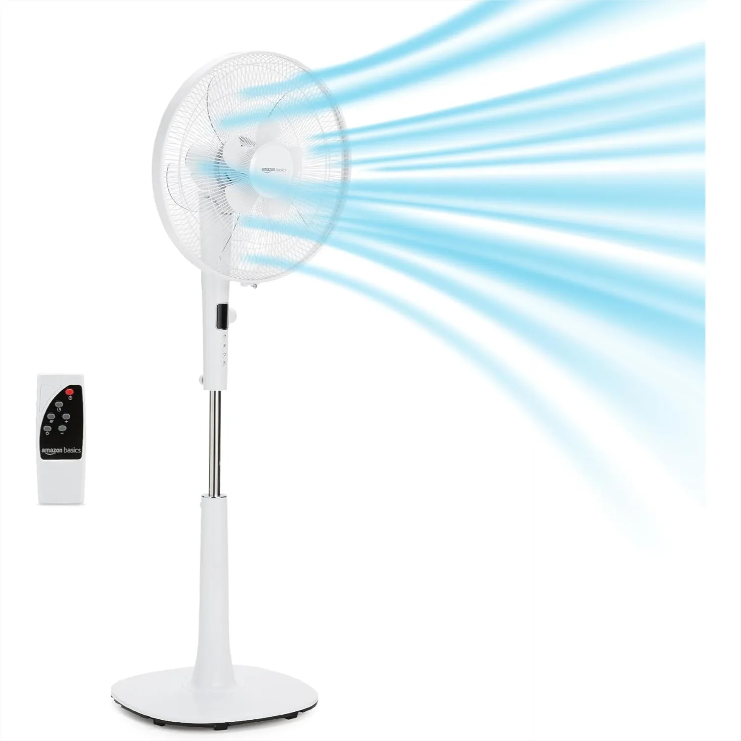 

16-Inch Quiet Floor Fan with Remote, 12 Speeds, 3 Modes, Adjustable Height, Timer, 28W DC Motor for Bedroom