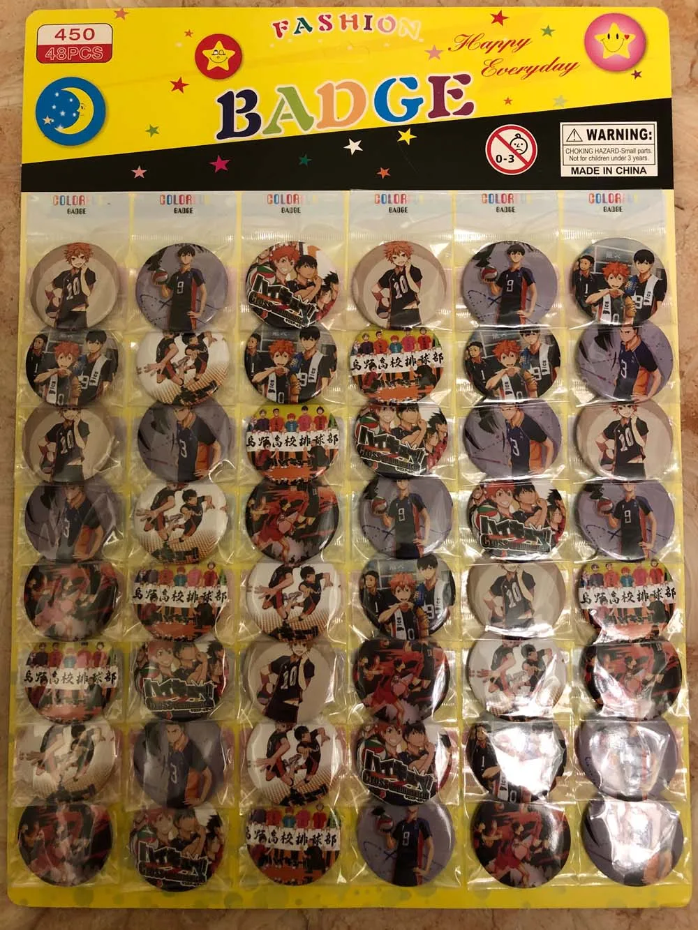 New design 48pcs/ Set Japan Anime Haikyuu  kind's  Cartoon  Pin Badge 4.5CM  Gifts for Friends Jewelry Wholesale #02