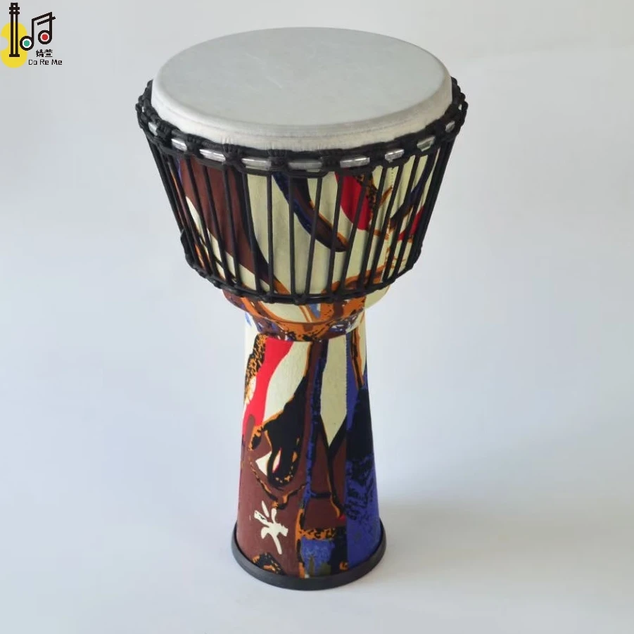 

Wholesale Colorful Art Patterns Musical Instrument Traditional African Congo Djembe Drum Toy Set Percussion Hand Drum for Adults