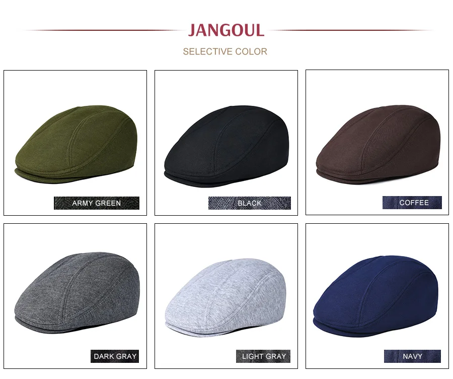 Jangoul Verstellbare Baskenmütze für Herren Sommer Frühling Newsboy Caps Klassische Retro Flatcap Vintage Brandneue Baumwoll-Ivy-Mütze 640 – Detail 4