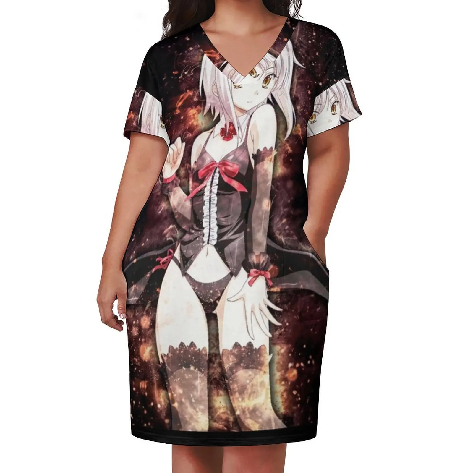 High School DxD Koneko Toujou Loose Pocket Dress Woman clothes dress for woman