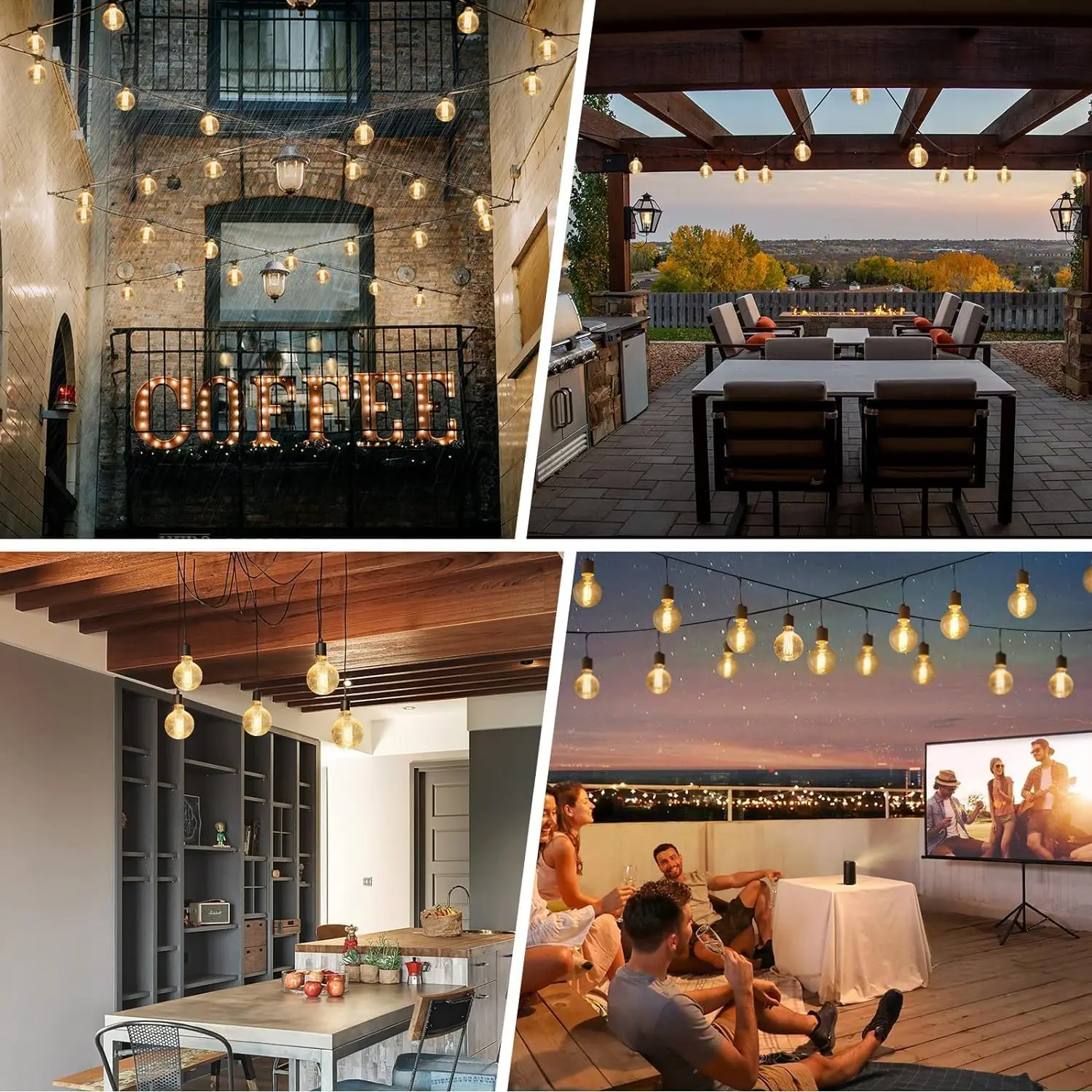 Edison Bulb E27 Warm light 40W 220V Home For Decor Lighting ,Retro Light Bulb Tungsten Silk Light Bar Window Decoration