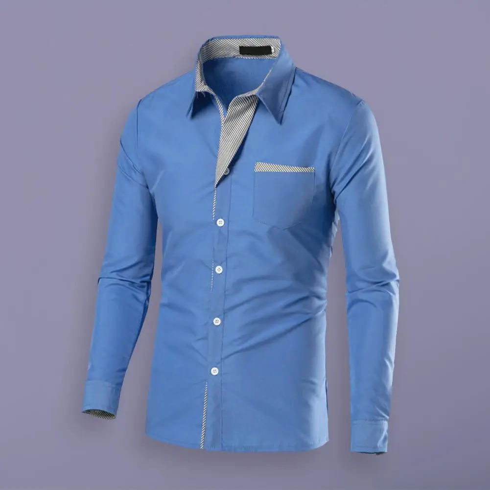 Male Fashion Shirts Full Sleeve Stripe Shirt Men Slim Fit Design Formal Dress Shirts Colors Size L-4XL