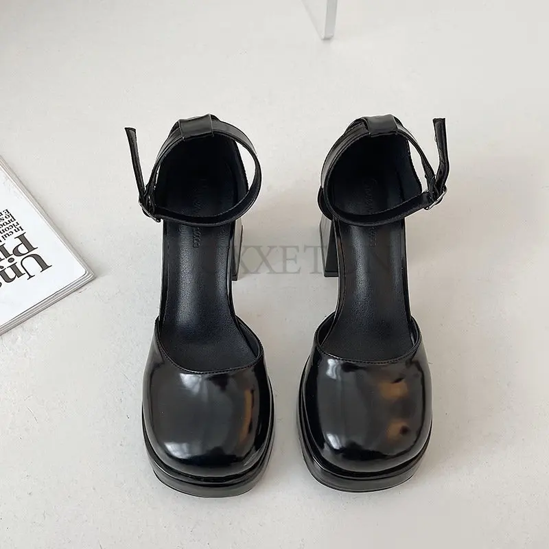 Kobiety Mary Janes Lolita buty grube platformy buty sandały nowe wysokie czółenka letnie Party damskie buty Mujer Zapatos